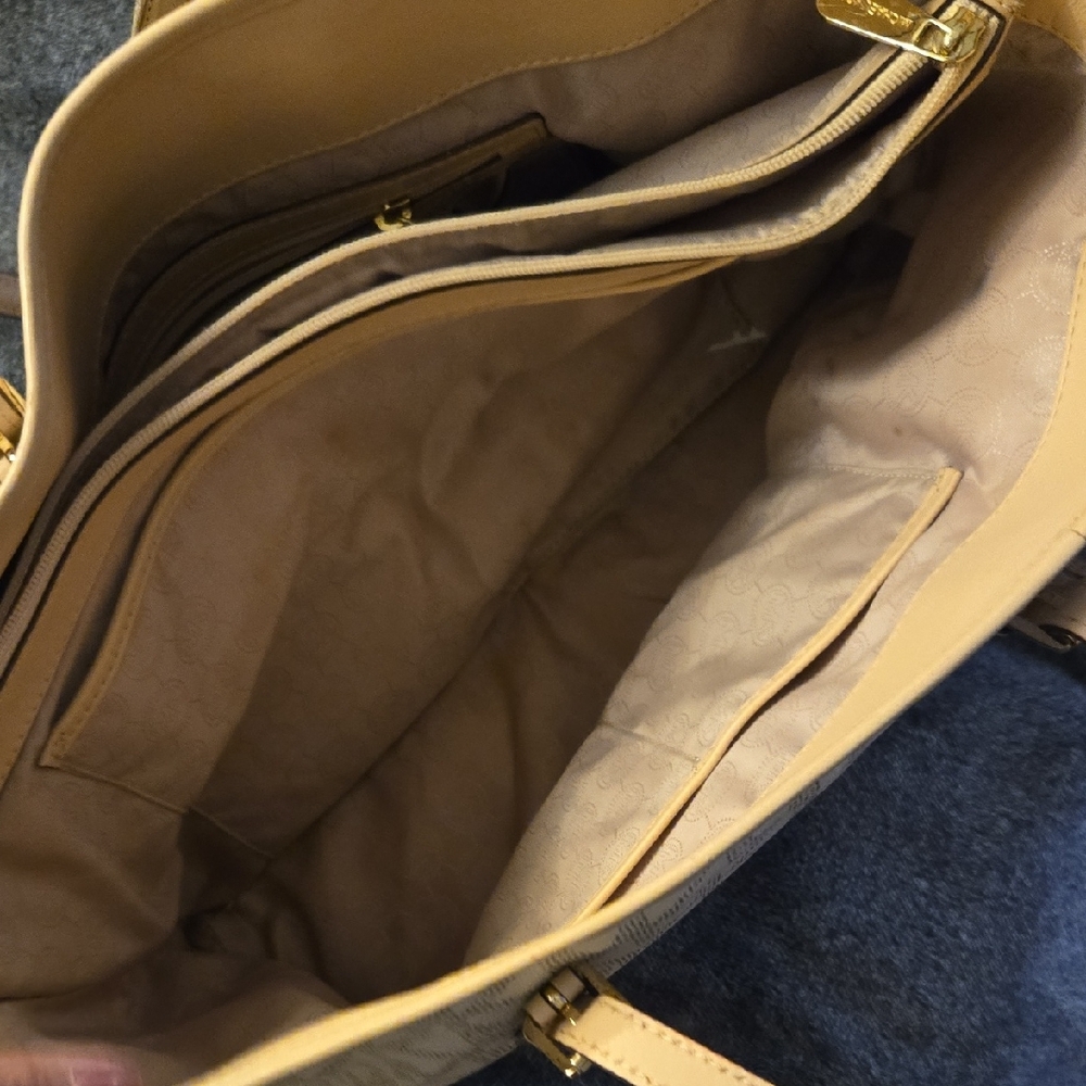 Michael Kors Beige Monogram Tote - Picture 8 of 13